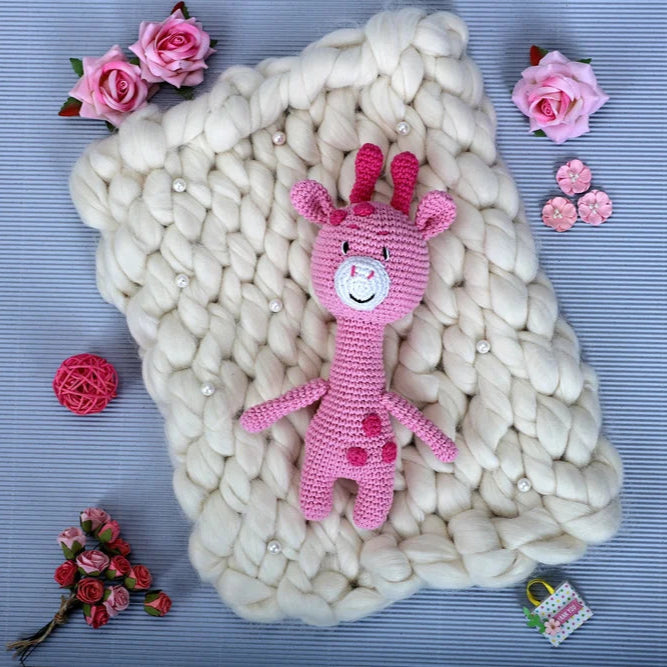 PINK GIRAFFE CROCHET PLUSH