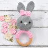 GRAY BIG BOW RABBIT RATTLE