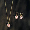 HEART STONE NECKCHAIN AND EARRINGS